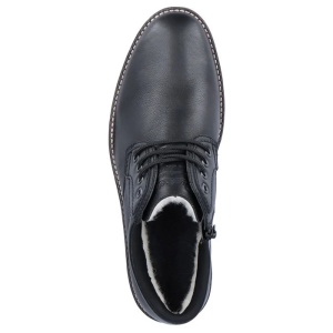 Ghete barbati negru casual piele naturala imblanite cu toc Rieker 15339-00-Negru