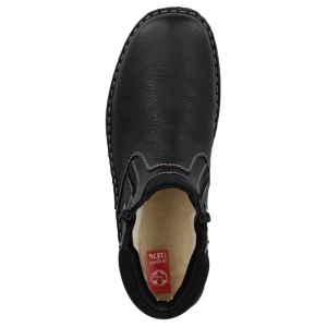 Ghete barbati negru casual piele naturala impermeabile imblanite cu talpa joasa Rieker 05362-00-Negru