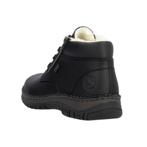 Ghete barbati negru casual piele naturala impermeabile imblanite cu talpa joasa Rieker 05108-00-Negru