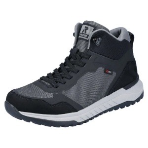Ghete barbati negru sport piele naturala impermeabile cu talpa joasa Rieker U0160-00-Negru