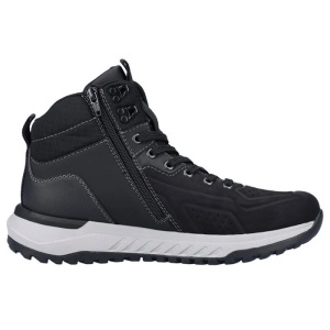 Ghete barbati negru sport piele naturala impermeabile cu talpa joasa Rieker U0161-00-Negru