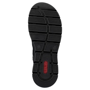 Ghete dama negru casual piele ecologica imblanite cu talpa joasa Rieker 55031-00-Negru