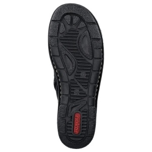 Ghete dama negru casual piele ecologica imblanite cu talpa joasa Rieker 73357-00-Negru