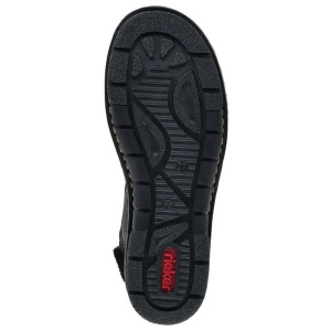 Ghete dama negru casual piele ecologica imblanite cu talpa joasa Rieker 73352-00-Negru