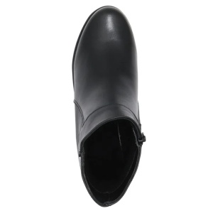 Ghete dama negru casual piele naturala cu talpa groasa Nicolis 157355-Negru