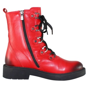 Ghete dama rosu casual piele naturala cu toc Gitanos H19K3102-Rosu