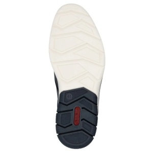 Pantofi barbati albastru inchis casual piele naturala cu talpa joasa Rieker 14450-15-Albastru-Inchis