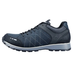 Pantofi barbati, albastru inchis, casual, piele naturala, cu talpa joasa, Rieker B5720-01-Albastru-Inchis