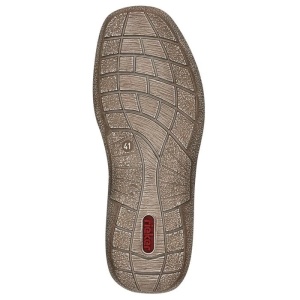 Pantofi barbati bej casual piele naturala perforati cu talpa joasa Rieker 03076-64-Bej
