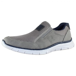 Pantofi barbati gri casual sintetic cu talpa joasa Rieker B4873-40-Gri