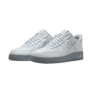 Pantofi barbati gri sport piele naturala cu talpa groasa Nike Air Force 1 Jewel HM0621-001-Gri