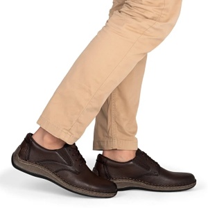 Pantofi barbati maro casual piele naturala cu talpa joasa Rieker 05211-25-Maro