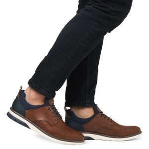 Pantofi barbati maro casual piele naturala cu talpa joasa Rieker 14450-22-Maro