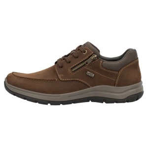 Pantofi barbati, maro, casual, piele naturala, impermeabili, cu talpa joasa, Rieker 03601-22-Maro