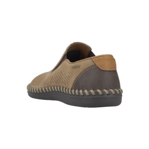 Pantofi barbati maro casual piele naturala perforati cu talpa joasa Rieker B2460-25-Maro