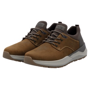 Pantofi barbati maro casual piele naturala si textil cu talpa groasa Rieker 06050-22-Maro