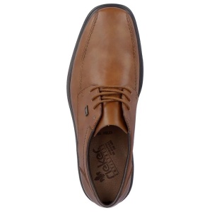 Pantofi barbati maro eleganti piele naturala impermeabili cu toc Rieker B0013-24-Maro