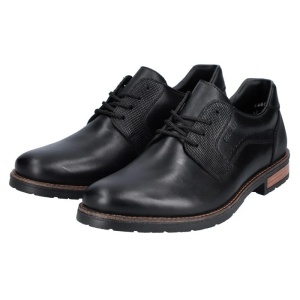 Pantofi barbati negru casual piele naturala cu toc Rieker 14603-00-Negru