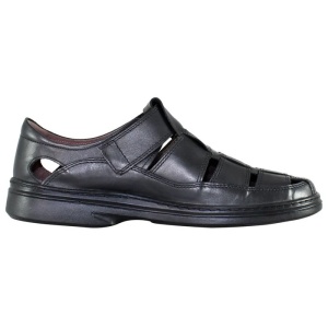 Pantofi barbati negru casual piele naturala perforati cu talpa joasa Nicolis 70864-Negru