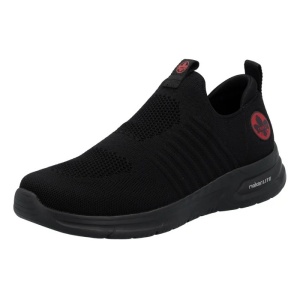 Pantofi barbati negru sport textil cu talpa joasa Rieker B7365-00-Negru