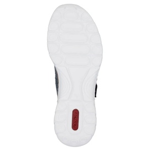 Pantofi dama albastru casual piele ecologica cu talpa joasa Rieker N4299-14-Albastru