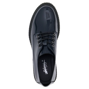 Pantofi dama albastru casual piele naturala lacuita cu toc Pass Collection J8B21601-07-L-Albastru