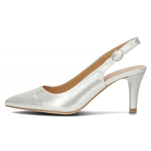 Pantofi dama, argintiu, eleganti, textil, cu toc, Filippo DP4499-23-SI-Argintiu