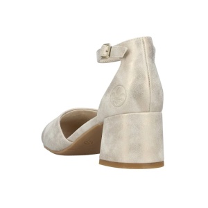 Pantofi dama auriu eleganti piele ecologica cu toc Rieker 44762-91-Auriu