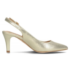 Pantofi dama auriu eleganti textil cu toc Filippo DP4499-23-GO-Auriu