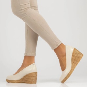 Pantofi dama bej casual piele naturala cu platforma Filippo DP3521-23-BE-Bej