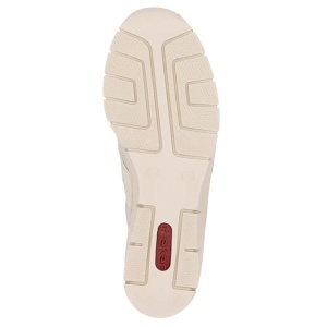 Pantofi dama bej casual piele naturala cu talpa joasa Rieker 53784-60-Bej