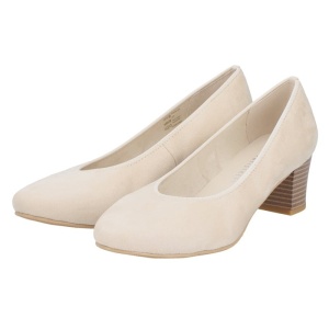 Pantofi dama bej casual textil cu toc Rieker 44650-60-Bej