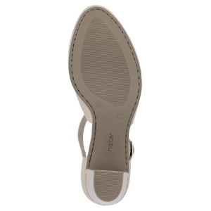 Pantofi dama bej elegant piele ecologica cu toc Rieker 41087-60-Bej