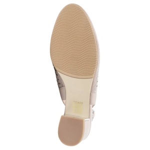 Pantofi dama bej eleganti piele intoarsa perforati cu toc Karisma JYJY40012C-03-I-Bej