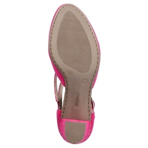 Pantofi dama fuchsia elegant textil cu toc Rieker 41080-31-Fuchsia