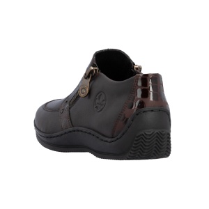Pantofi dama maro casual piele naturala cu talpa joasa Rieker L1773-25-Maro