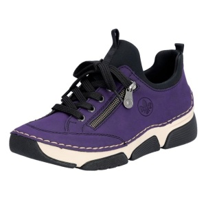 Pantofi dama mov casual piele ecologica cu talpa joasa Rieker 45973-30-Mov