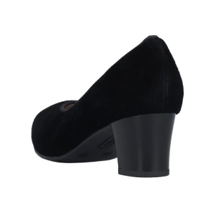 Pantofi dama negru casual piele intoarsa cu toc Rieker 44650-03-Negru