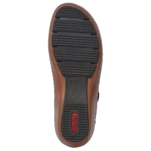 Pantofi dama negru casual piele naturala perforati cu talpa joasa Rieker 44875-00-Negru