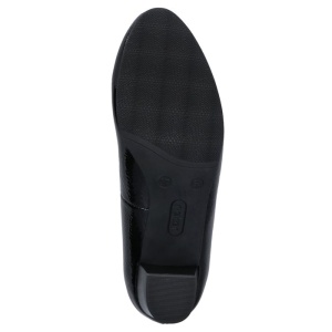 Pantofi dama negru elegant piele ecologica lacuita cu toc Rieker 44650-02-Negru