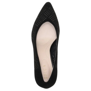 Pantofi dama negru eleganti piele intoarsa perforati cu toc Epica K3K320061-01-I-Negru