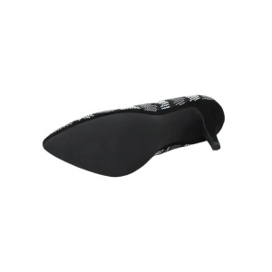 Pantofi dama negru eleganti textil decorati cu margele cu toc Marco Tozzi 2-22436-26-098-Negru
