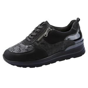 Pantofi dama negru ortopedici sport piele naturala cu talpa joasa Waldlaufer 807M01-405-001-M-Sarah-Negru