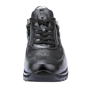 Pantofi dama negru sport piele naturala cu talpa joasa Waldlaufer 923011-702-001-Haiba-Negru
