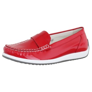 Pantofi dama rosu casual piele naturala lacuita cu talpa joasa Waldlaufer 901503-115-222-Hadera-Rosu