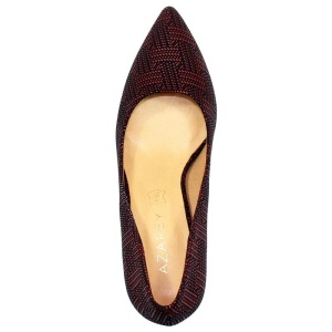 Pantofi dama rosu eleganti textil cu toc Azarey 459D720-Rosu