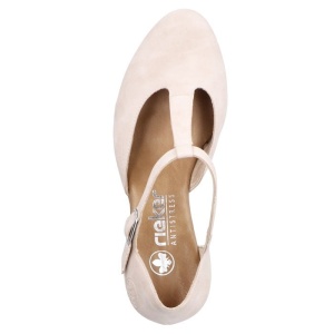 Pantofi dama roz elegant piele ecologica cu toc Rieker 41087-31-Roz