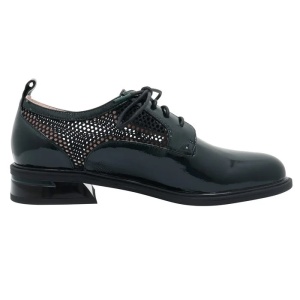 Pantofi dama verde eleganti piele naturala lacuita perforati cu toc Epica D02022SS0722017-06-L-Verde