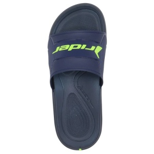 Papuci barbati albastru inchis de plaja sintetic cu talpa joasa Rider 12130-AI436-Albastru-Inchis