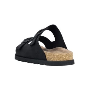 Papuci barbati negru casual piele naturala cu talpa groasa Rieker 21190-00-Negru